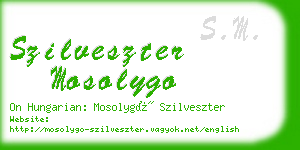 szilveszter mosolygo business card